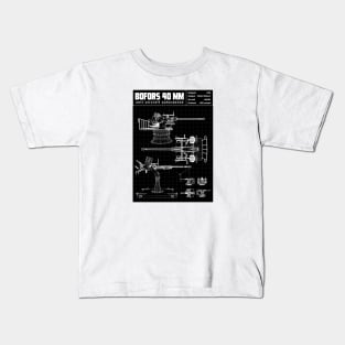 BOFORS GUN BLUEPRINT Kids T-Shirt